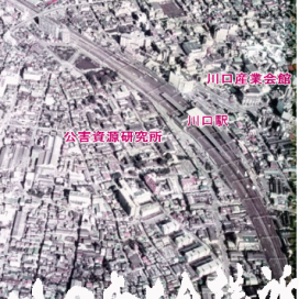 川口駅周辺の航空写真